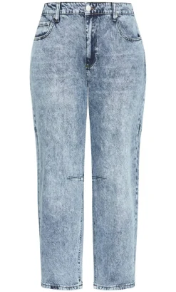 Harley Fit Brooke Barrel Leg Jean - stone wash