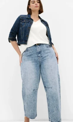 Harley Fit Brooke Barrel Leg Jean - stone wash