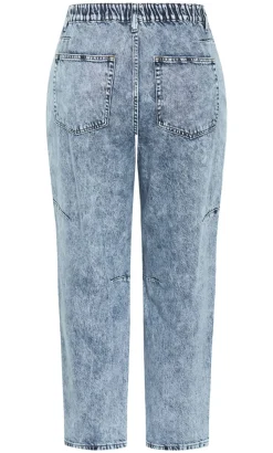 Harley Fit Brooke Barrel Leg Jean - stone wash
