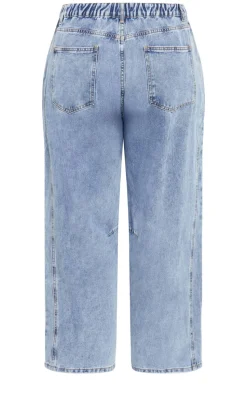 Harley Fit Cassie Barrel Leg Jean - mid wash