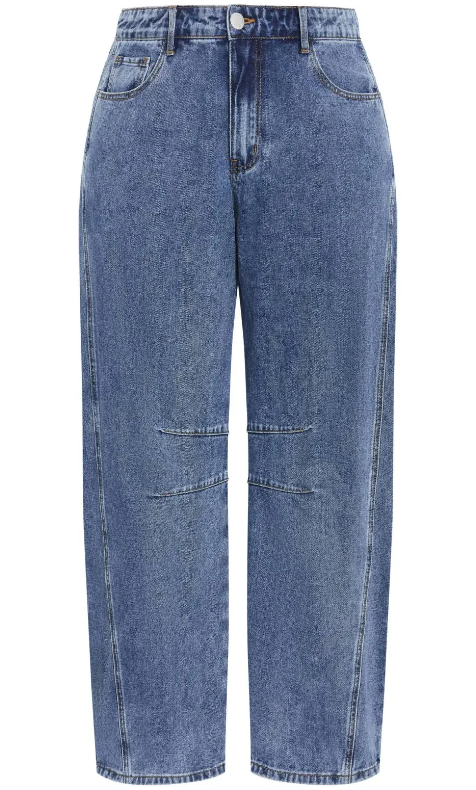 Harley Fit Ella Barrel Leg Ankle Grazer Jean - mid wash