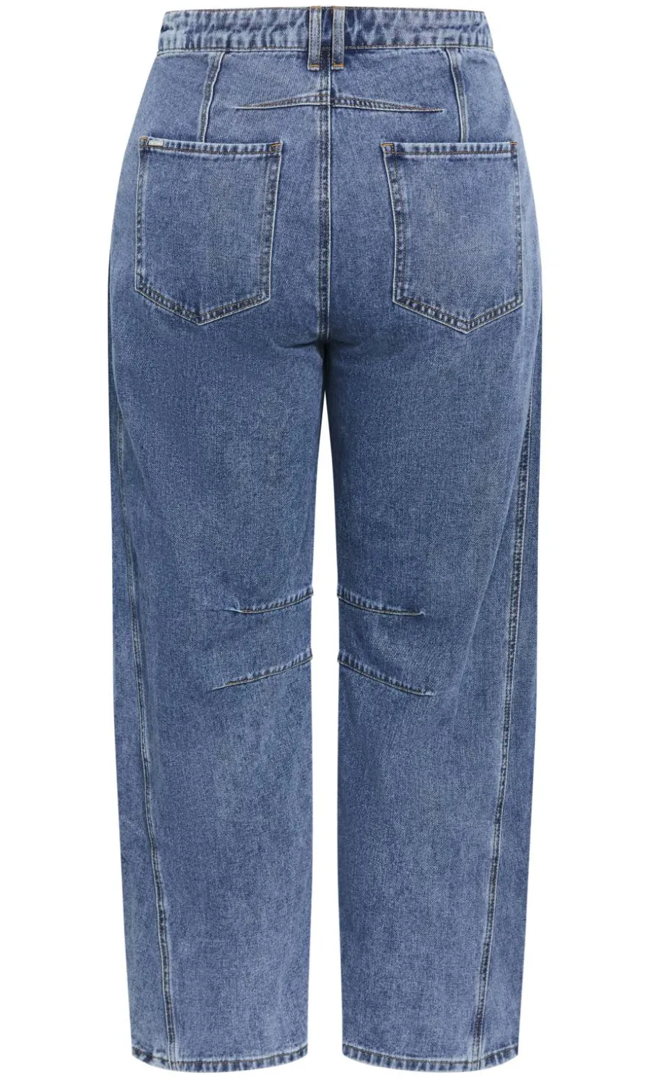 Harley Fit Ella Barrel Leg Ankle Grazer Jean - mid wash