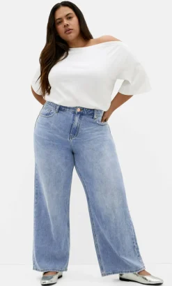 Harley Fit Hallie Wide Leg Jean - mid wash