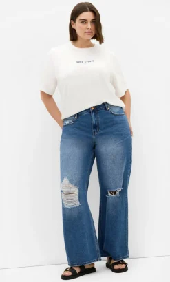 Harley Fit Harriet Wide Leg Short Jean - light wash