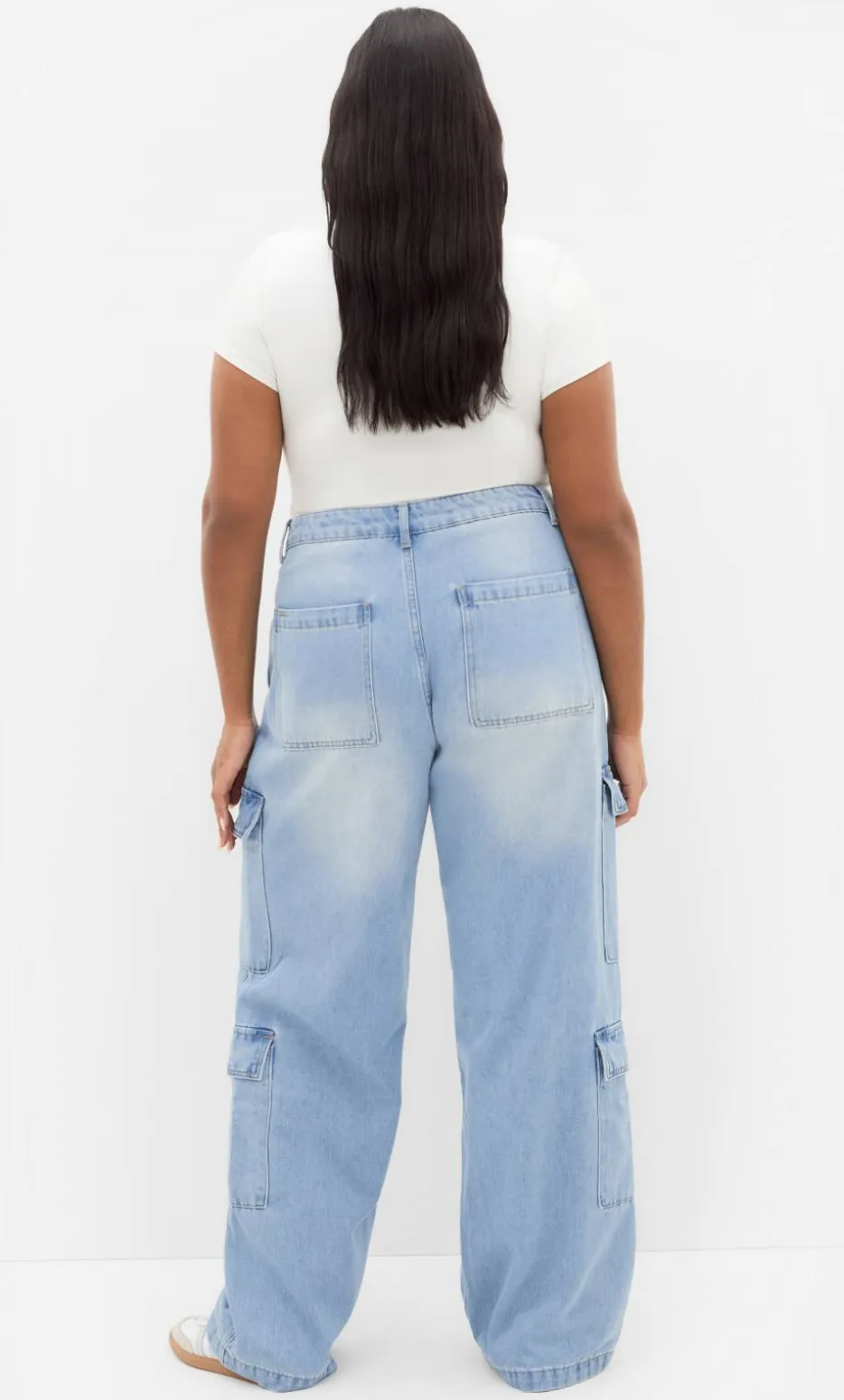 Harley Fit Iona Cargo Wide Leg Regular Jean - light wash
