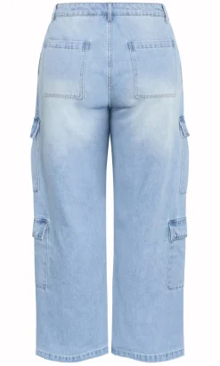 Harley Fit Iona Cargo Wide Leg Regular Jean - light wash