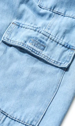 Harley Fit Iona Cargo Wide Leg Regular Jean - light wash