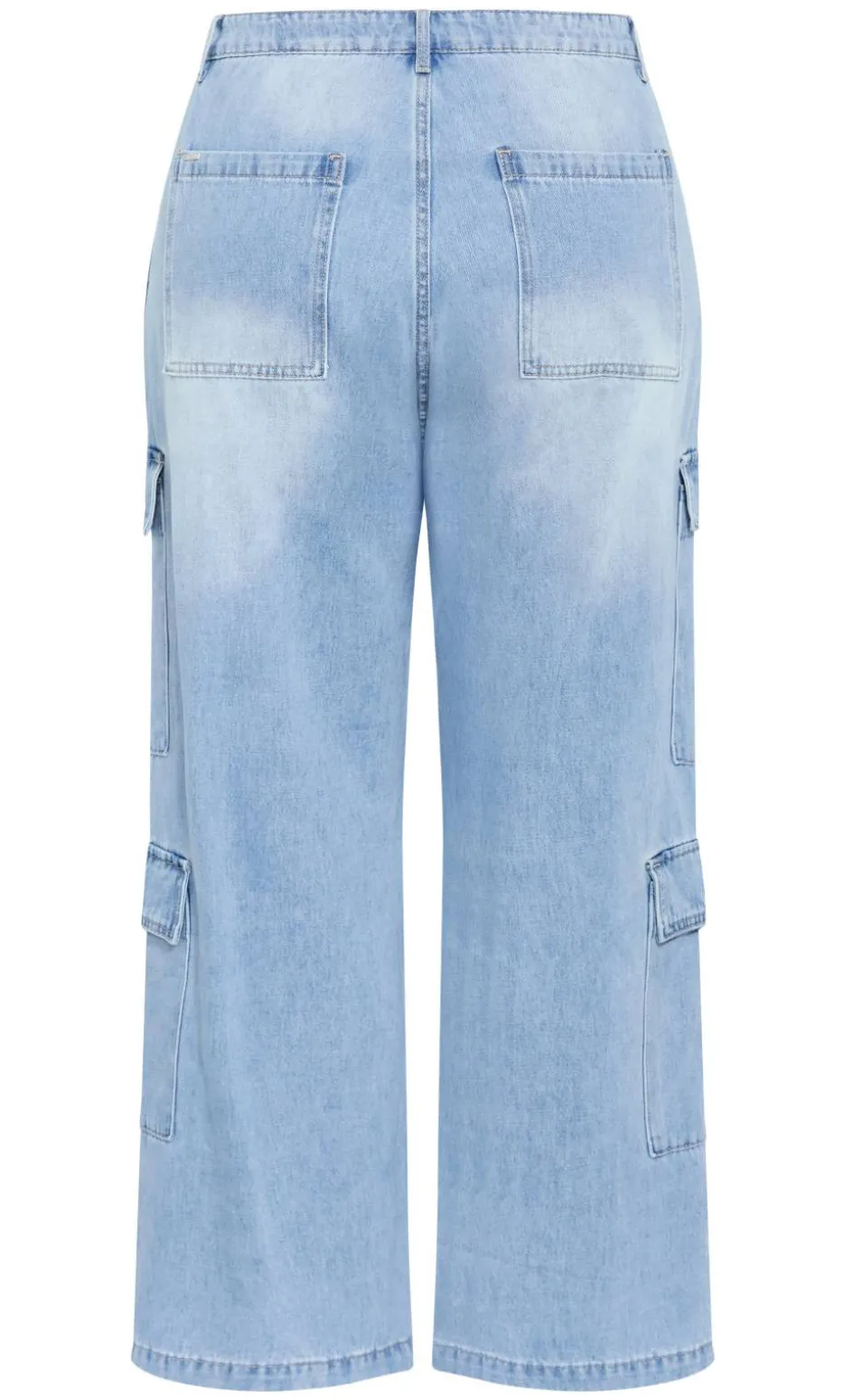 Harley Fit Iona Cargo Wide Leg Regular Jean - light wash