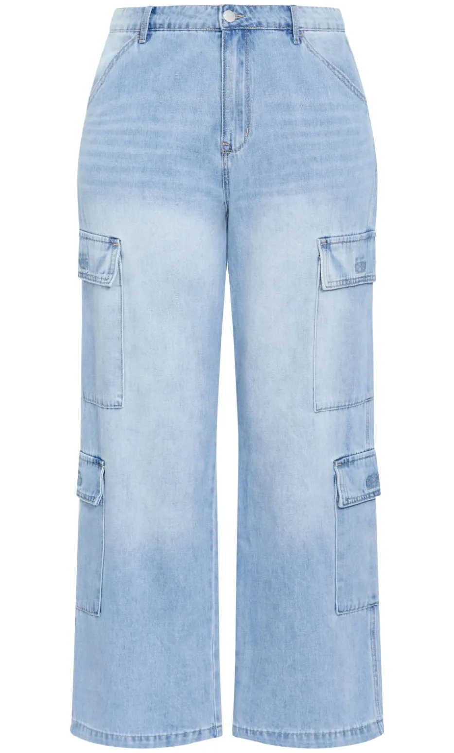 Harley Fit Iona Cargo Wide Leg Regular Jean - light wash