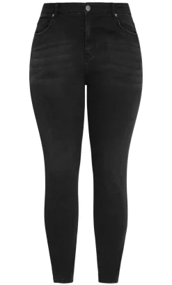 Harley Fit Karla Skinny Leg Short Jean - black wash