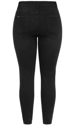 Harley Fit Karla Skinny Leg Short Jean - black wash