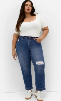 Harley Fit Kenia Straight Jean - mid wash