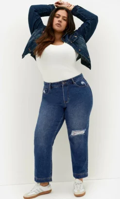 Harley Fit Kenia Straight Jean - mid wash