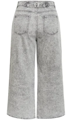 Harley Fit Leila Side Stripe Wide Leg Jean - light grey wash