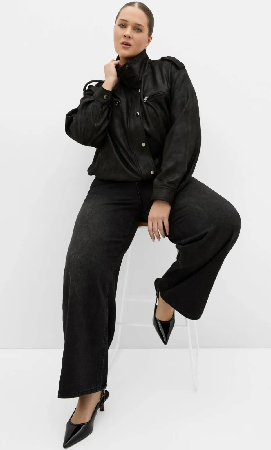 Harley Fit Olivia Relaxed Wide Leg Jean - black wash