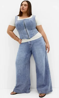 Harley Fit Piper Palazzo Regular Jean - mid wash