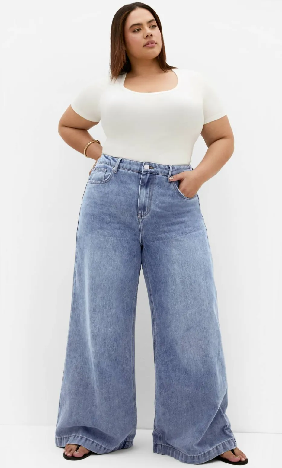 Harley Fit Piper Palazzo Regular Jean - mid wash