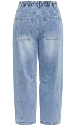 Harley Fit Relaxed Barrel Leg Ankle Grazer Jean - light wash