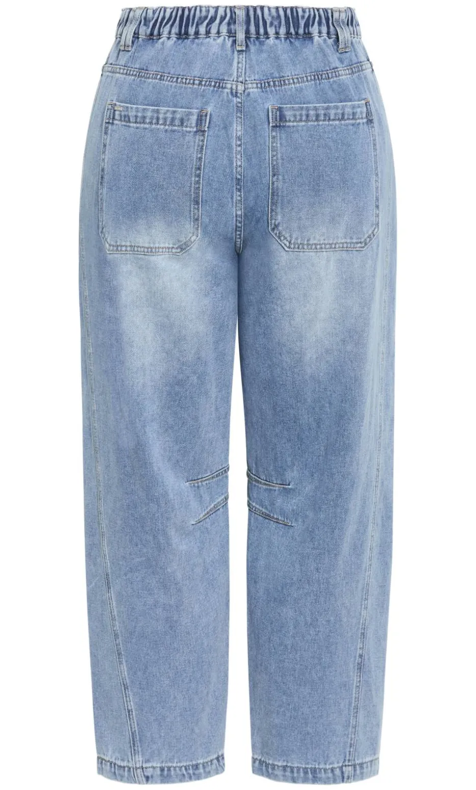 Harley Fit Relaxed Barrel Leg Ankle Grazer Jean - light wash