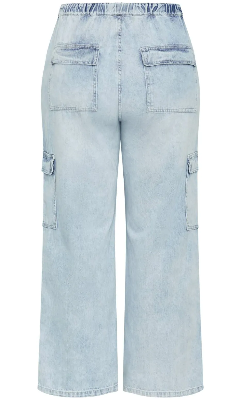 Harley Fit Remi Wide Leg Cargo Jean - light wash