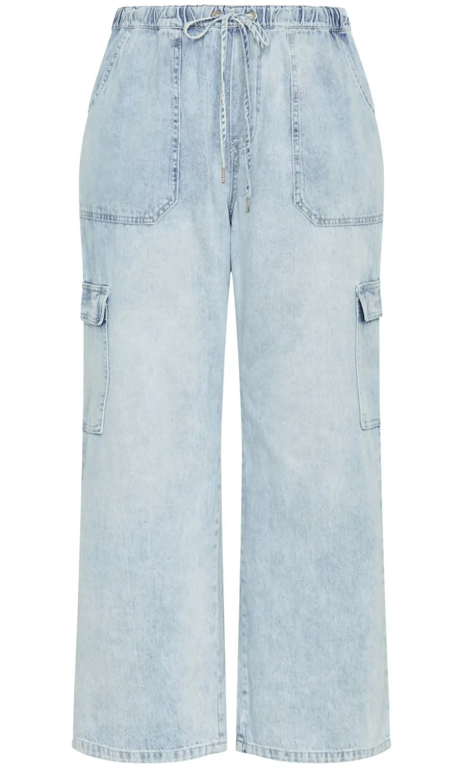 Harley Fit Remi Wide Leg Cargo Jean - light wash