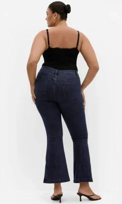 Harley Fit Side Split Flare Leg Jean - dark wash