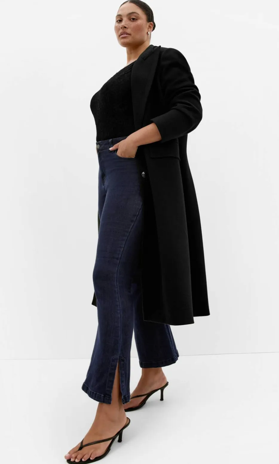 Harley Fit Side Split Flare Leg Jean - dark wash