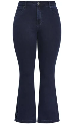 Harley Fit Side Split Flare Leg Jean - dark wash