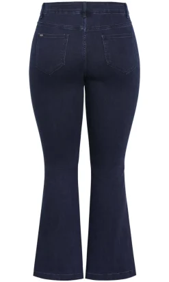 Harley Fit Side Split Flare Leg Jean - dark wash