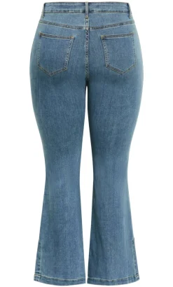Harley Fit Side Split Flare Leg Jean - light wash