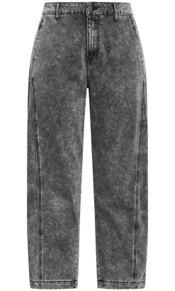 Harley Fit Tess Barrel Leg Ankle Grazer Jean - grey acid wash