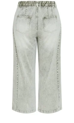 Harley Fit Tess Barrel Leg Ankle Grazer Jean - sage acid wash