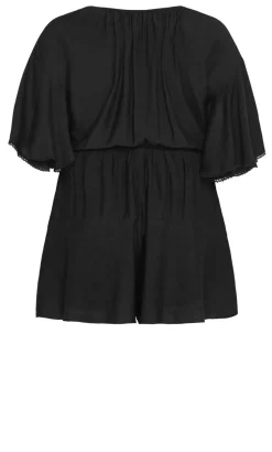 Harlow Lace Playsuit - black