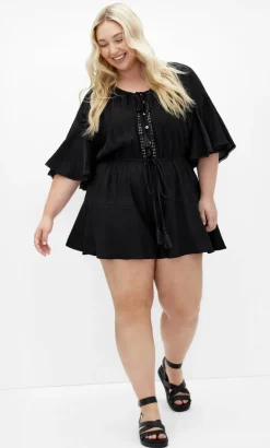 Harlow Lace Playsuit - black