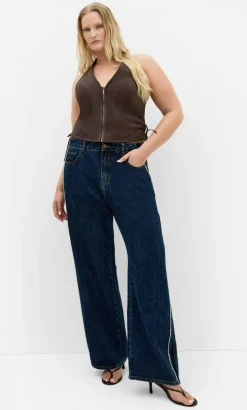 Harlow Sueded Halter Zip Top - espresso