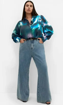 Hayley Haze Print Shirt - deep ocean