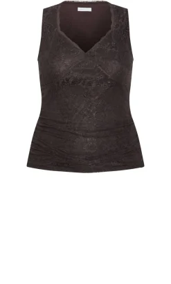 Haze Sleeveless Lace Top - espresso