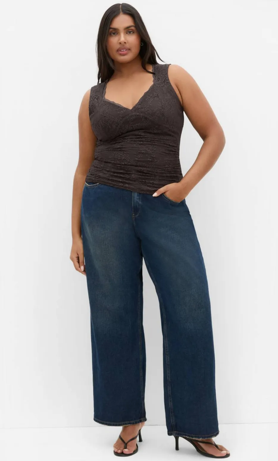 Haze Sleeveless Lace Top - espresso