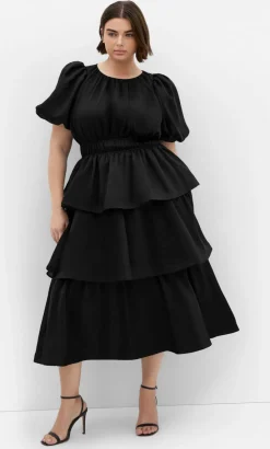 Heavenly Ruffle Maxi Dress - black