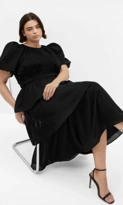 Heavenly Ruffle Maxi Dress - black