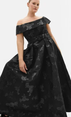 High Status Off Shoulder Maxi Dress - black