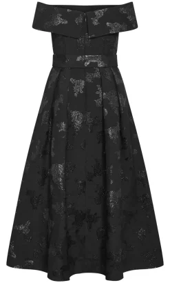 High Status Off Shoulder Maxi Dress - black