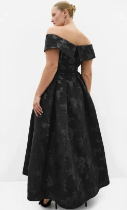 High Status Off Shoulder Maxi Dress - black