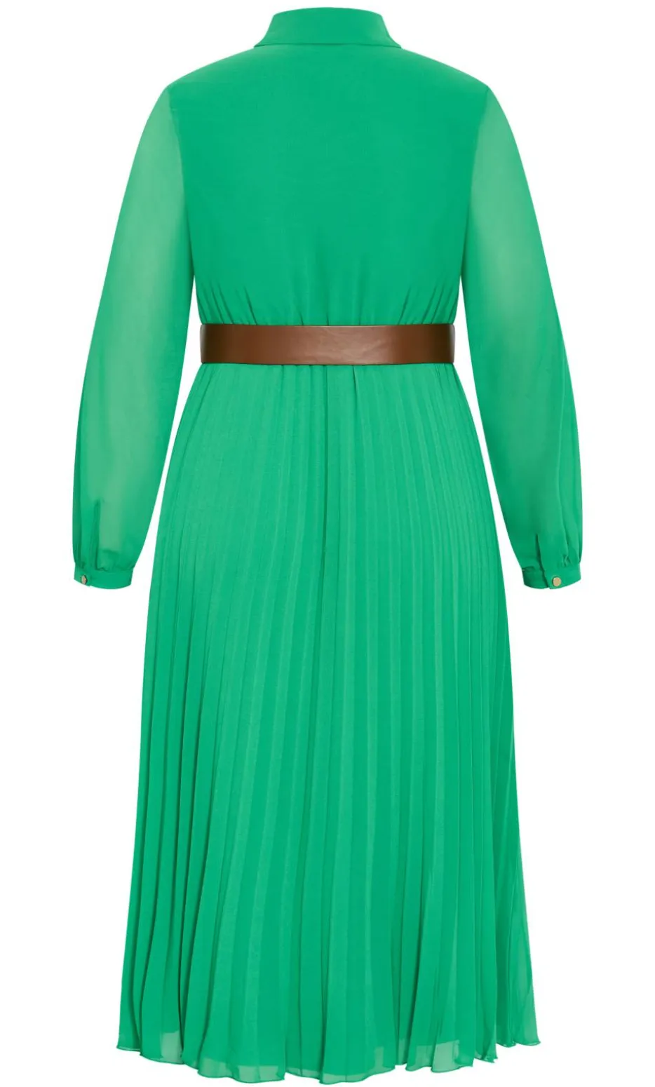 Honey Lane Pleat Midi Dress - kelly green