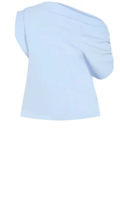 Imani Off Shoulder Top - sky blue