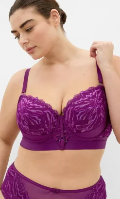 Ingrid Contour Longline Bra - purple iris