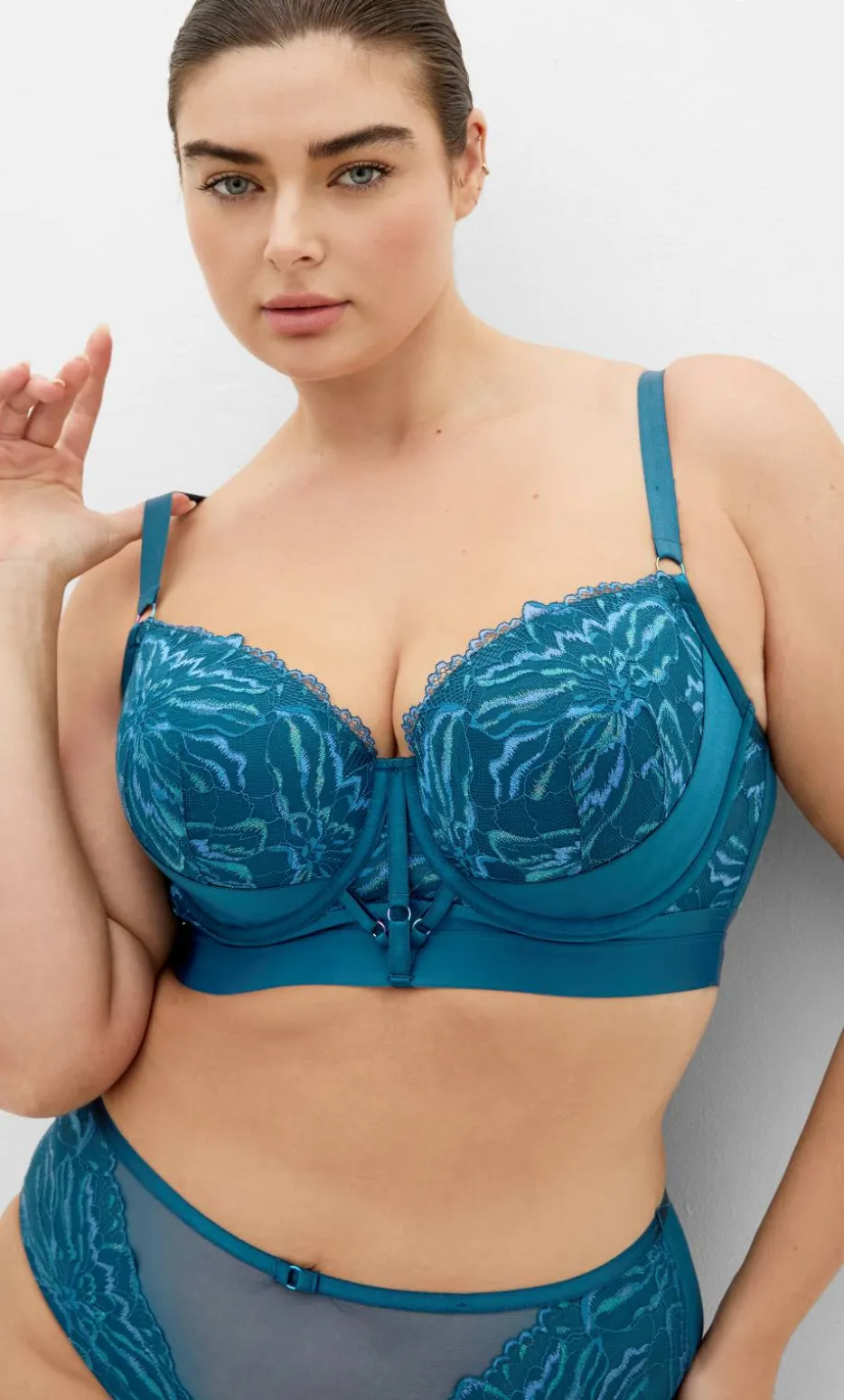 Ingrid Contour Longline Bra - teal