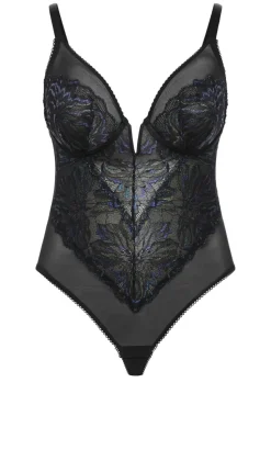 Ingrid Underwire Lace Bodysuit - black