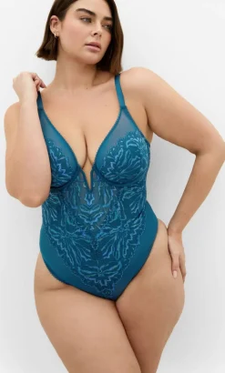 Ingrid Underwire Lace Bodysuit - teal
