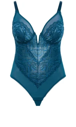 Ingrid Underwire Lace Bodysuit - teal